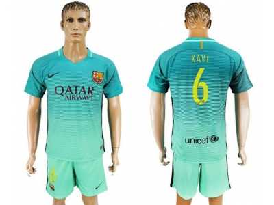 Barcelona #6 Xavi Sec Away Soccer Club Jersey