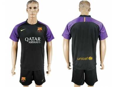 Barcelona Blank Black Goalkeeper Soccer Club Jerseys