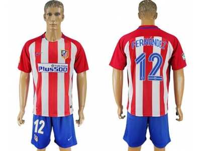 Atletico Madrid #12 Fernandez Home Soccer Club Jerseys