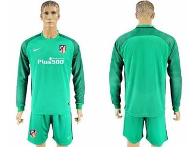 Atletico Madrid Blank Green Goalkeeper Long Sleeves Soccer Club Jerseys