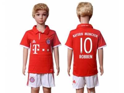 Bayern Munchen #10 Robben Home Kid Soccer Club Jerseys