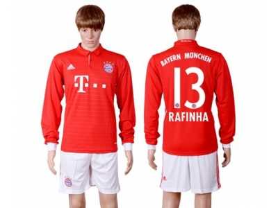 Bayern Munchen #13 Rafinha Home Long Sleeves Soccer Club Jerseys