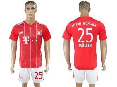 Bayern Munchen #25 Muller Home Soccer Club Jerse
