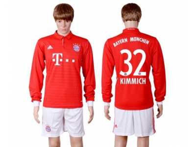 Bayern Munchen #32 Kimmich Home Long Sleeves Soccer Club Jersey