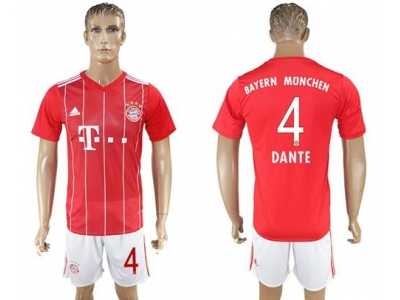 Bayern Munchen #4 Dante Home Soccer Club Jerseyss