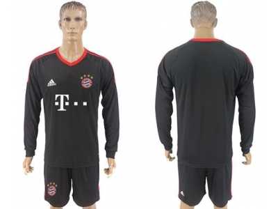 Bayern Munchen Blank Black Goalkeeper Long Sleeves Soccer Club Jersey