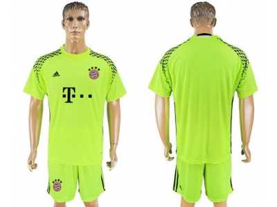 Bayern Munchen Blank Shiny Green Goalkeeper Soccer Club Jerseys