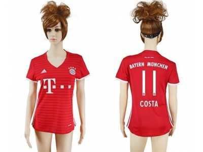 Women's Bayern Munchen #11 Costa Home Soccer Club Jerseys