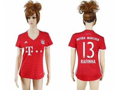 Women's Bayern Munchen #13 Rafinha Home Soccer Club Jerseys