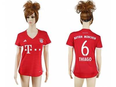 Women's Bayern Munchen #6 Thiago Home Soccer Club Jerseys