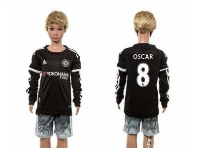 Chelsea #8 Oscar SEC Away Long Sleeves Kid Soccer Club Jersey