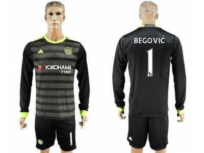 Chelsea #1 Begovic Sec Away Long Sleeves Soccer Club Jersey