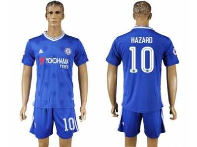 Chelsea #10 Hazard UEFA Champions League Home Soccer Club Jersey