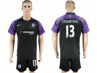 Chelsea #13 Courtois Black Goalkeeper Soccer Club Jerseys