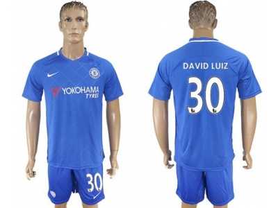 Chelsea #30 David Luiz Home Soccer Club Jersey