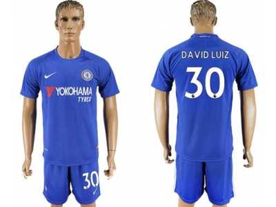 Chelsea #30 David Luiz Home Soccer Club Jerseys