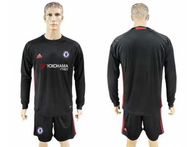 Chelsea Blank Black Goalkeeper Long Sleeves Soccer Club Jersey