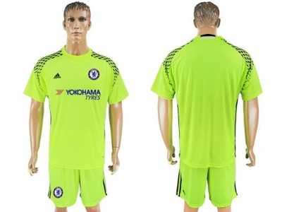 Chelsea Blank Shiny Green Goalkeeper Soccer Club Jersey