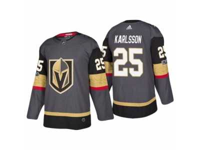 Men's Vegas Golden Knights #25 William Karlsson Steel Grey 2017-2018 Season Jersey