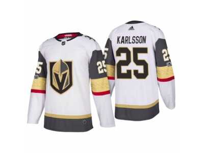Men's Vegas Golden Knights #25 William Karlsson White 2017-2018 Season Jersey