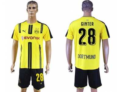 Dortmund #28 Ginter Home Soccer Club Jerseys