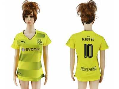 Women's Dortmund #10 M.Gotze Home Soccer Club Jersey
