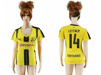 Women's Dortmund #14 Leitner Home Soccer Club Jersey1