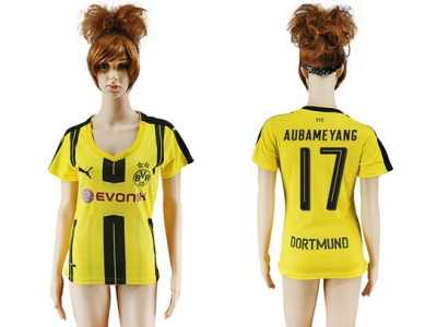 Women's Dortmund #17 Aubameyang Home Soccer Club Jersey1