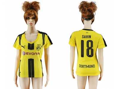 Women's Dortmund #18 Sahin Home Soccer Club Jersey1