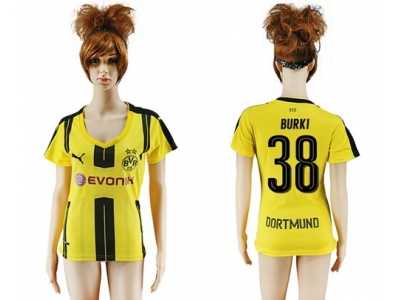 Women's Dortmund #38 Burki Home Soccer Club Jersey1