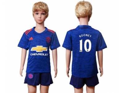 Manchester United #10 Rooney Away Kid Soccer Club Jersey1