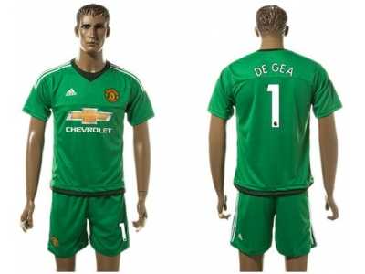 Manchester United #1 De Gea Green Goalkeeper Soccer Club Jersey 1