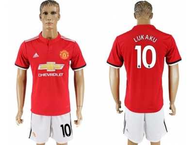Manchester United #10 Lukaku Red Home Soccer Club Jersey