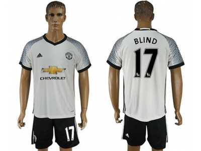 Manchester United #17 Blind White Soccer Club Jersey