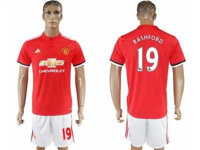 Manchester United #19 Rashford Red Home Soccer Club Jersey 2