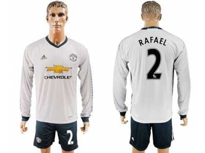 Manchester United #2 Rafael Sec Away Long Sleeves Soccer Club Jersey