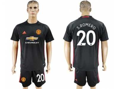 Manchester United #20 Sromero Black Goalkeeper Soccer Club Jersey