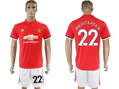 Manchester United #22 Mkhitaryan Red Home Soccer Club Jersey 1