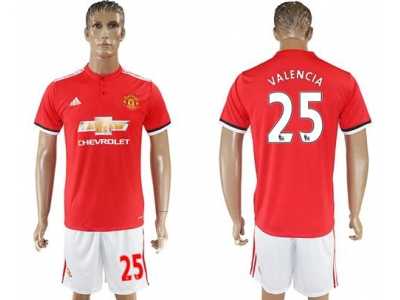 Manchester United #25 Valencia Red Home Soccer Club Jersey 2