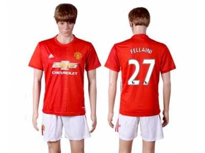 Manchester United #27 Fellaini Red Home Soccer Club Jersey 2