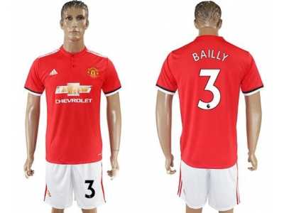 Manchester United #3 Bailly Red Home Soccer Club Jersey 1