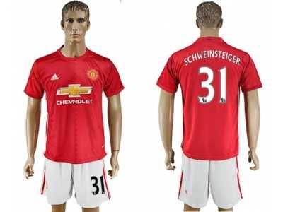 Manchester United #31 Schweinsteiger Red Home Soccer Club Jersey 2