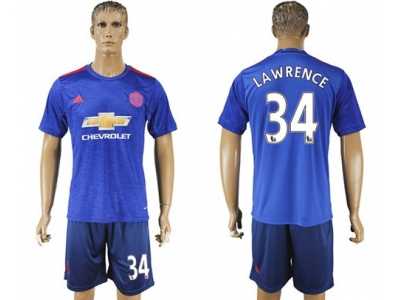 Manchester United #34 Lawrence Away Soccer Club Jersey