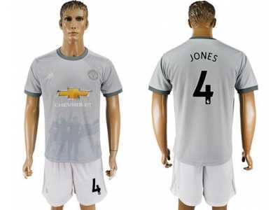 Manchester United #4 Jones Sec Away Soccer Club Jersey