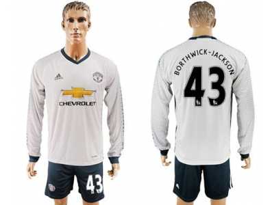 Manchester United #43 Borthwick-Jackson Sec Away Long Sleeves Soccer Club Jersey