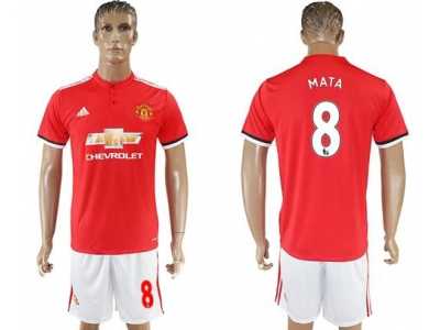 Manchester United #8 Mata Red Home Soccer Club Jersey 2