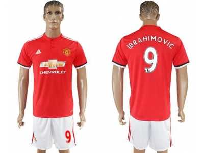 Manchester United #9 Ibrahimovic Red Home Soccer Club Jersey 2