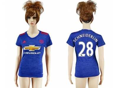 Women's Manchester United #28 Schneiderlin Away Soccer Club Jersey