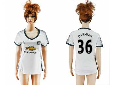 Women's Manchester United #36 Darmian Sec Away Soccer Club Jersey