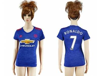 Women's Manchester United #7 Ronaldo Away Soccer Club Jersey